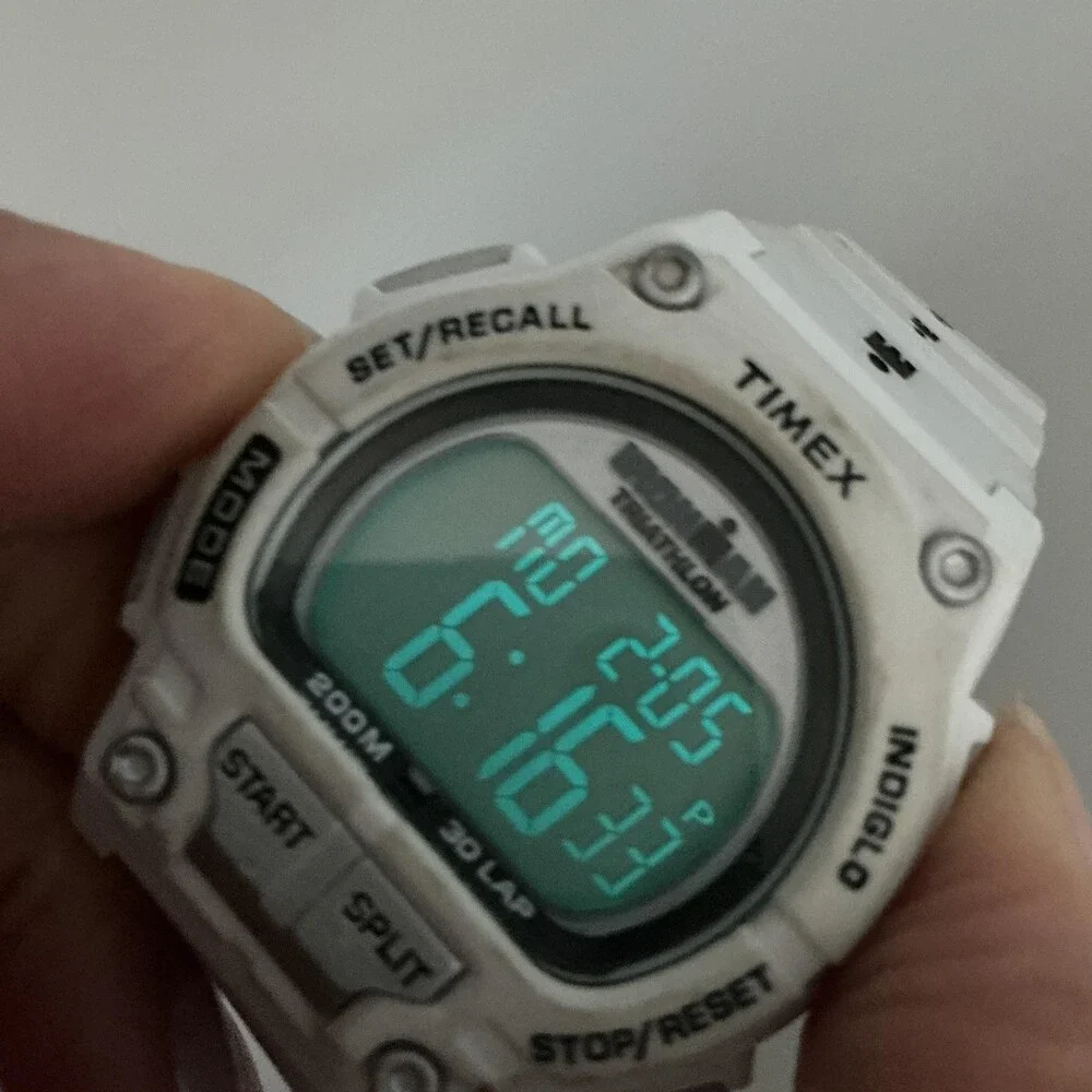 Timex Ironman Triathlon Shock Mens Watch 42mm Gray Digital T5K429 New Battery